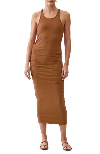 Shop Michael Stars Racerback Midi Dress In Terra