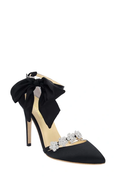 Shop Bella Belle Olivia Embellished Pump In Black Silk