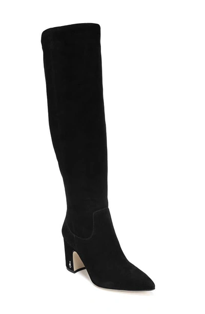 Shop Sam Edelman Hai Knee High Boot In Black Suede