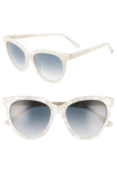 Shop Brightside Beverly 55mm Cat Eye Sunglasses In Pearl Marble/ Grey Gradient