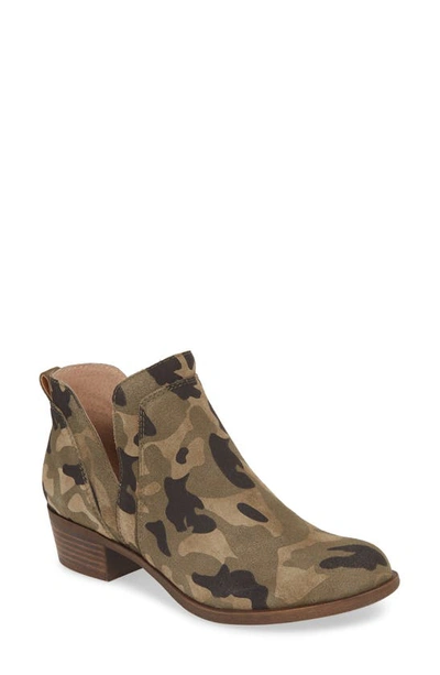 Shop Lucky Brand Bebhina Waterproof Western Bootie In Camo Printed Suede