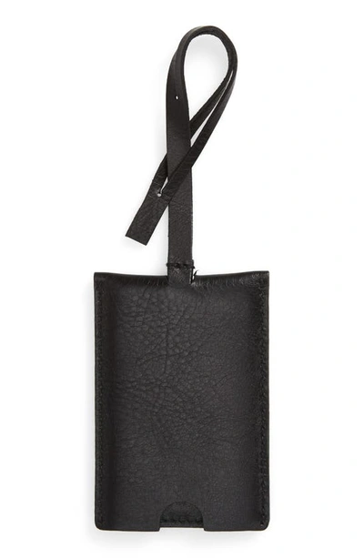 Shop Madewell The Leather Luggage Tag In True Black