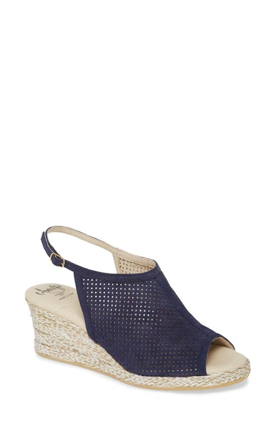 Shop Amalfi By Rangoni Lee Wedge Sandal In Navy Suede