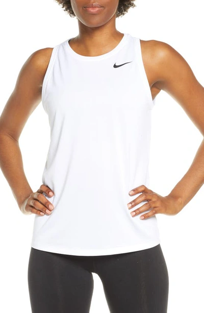 Shop Nike Dri-fit Training Tank In White/ Black