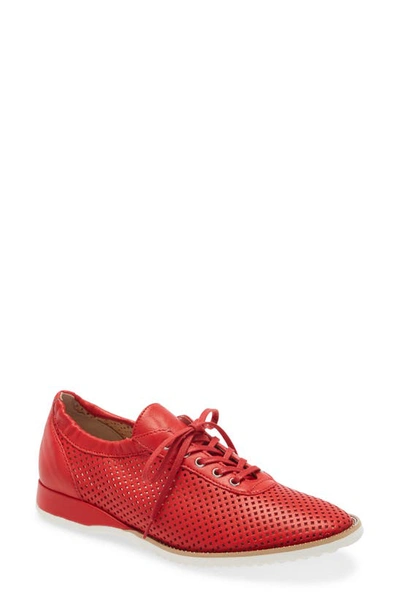 Shop Amalfi By Rangoni Ethan Perforated Sneaker In Scarlatto Leather