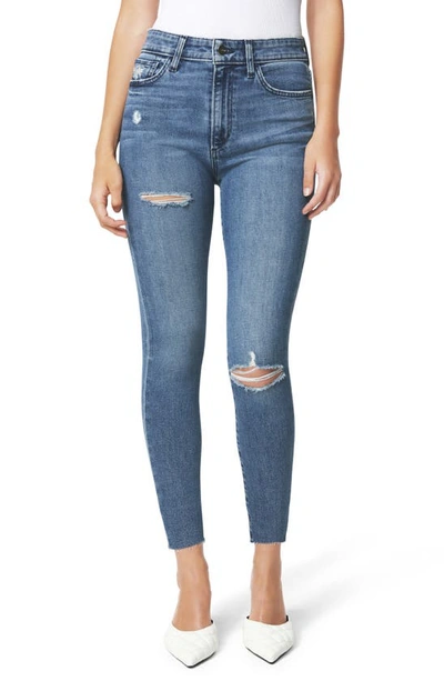 Shop Joe's The Charlie Ripped High Waist Raw Hem Crop Skinny Jeans In Kickflip