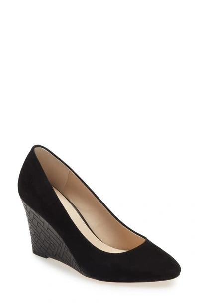 Shop Cole Haan Marit Wedge Pump In Black Suede