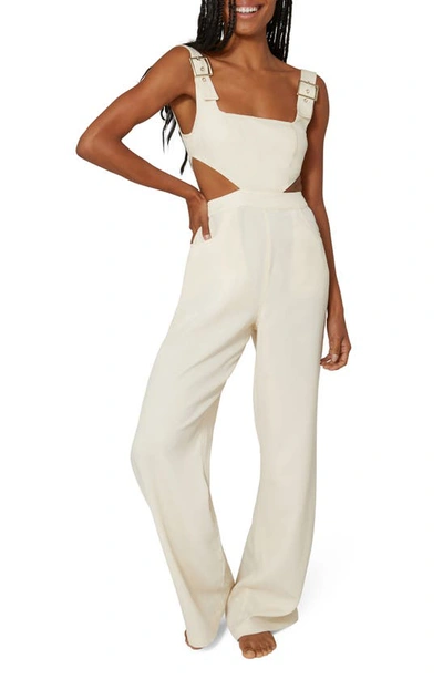 Shop Weworewhat Cutout Overalls In Ivory