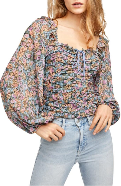 Shop Free People Mabel Print Blouse In Garden Combo