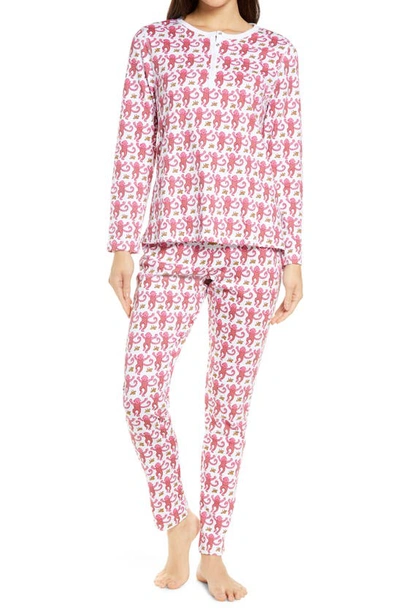 Roller Rabbit Monkey Print 2-piece Pajama Set In Pink | ModeSens