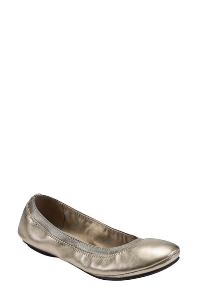 Shop Bandolino Edition Flat In Pewter Faux Leather