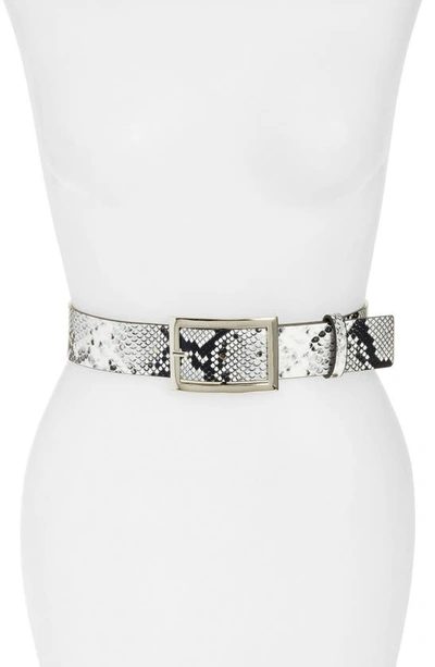 Shop Halogenr Metallic Snake Print Belt In Black Combo