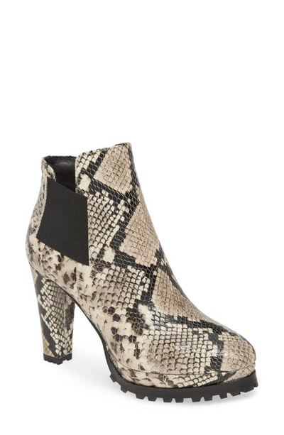 Shop Allsaints Sarris Bootie In Nude Snake Print Leather