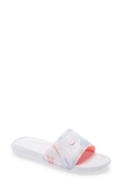 Shop Nike Victori One Sport Slide In White/ Bright Mango/ Sapphire