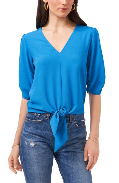 Shop 1.state Tie Front Blouse In Marina Blue