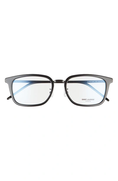 Shop Saint Laurent 54mm Square Optical Glasses In Black
