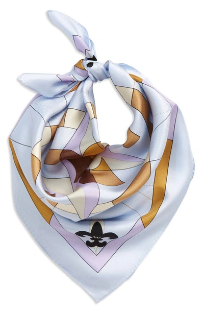 Shop Tory Burch Compass Silk Square Scarf In Lilac