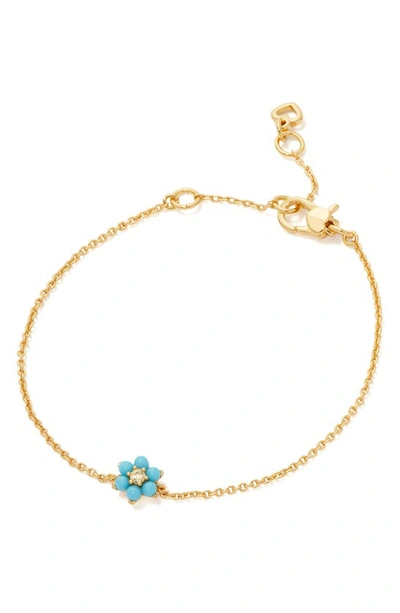 Shop Kate Spade Myosotis Flower Bracelet In Turquoise