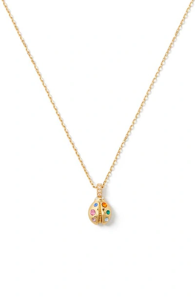 Shop Kate Spade Nature Walk Ladybug Pendant Necklace In Gold Multi