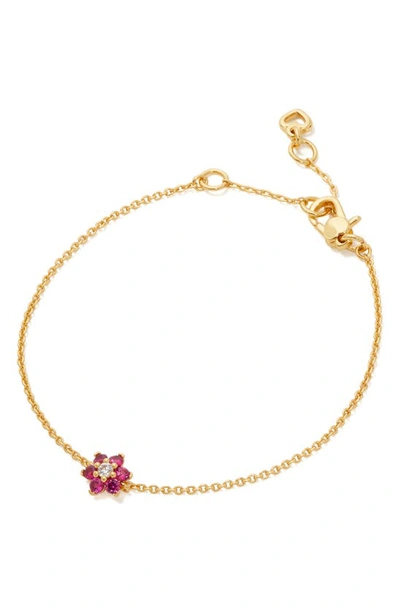 Shop Kate Spade Myosotis Flower Bracelet In Pink