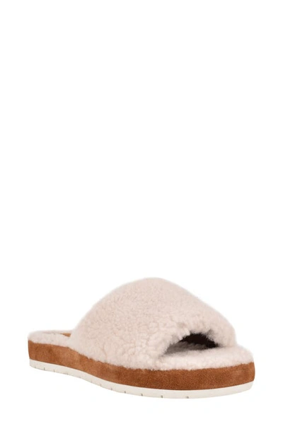 Shop Marc Fisher Ltd Felicy Slide Sandal In Beige Fabric