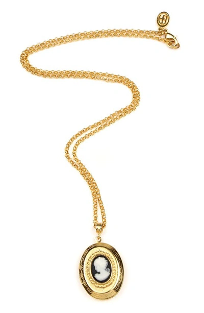 Shop Ben-amun Cameo Loacket Pendant Necklace In Gold