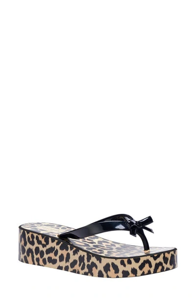 Shop Kate Spade Rina Platform Flip Flop In Leopard Print