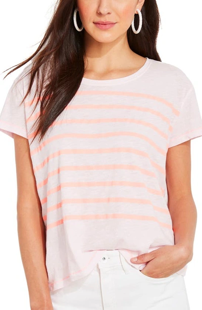 Shop Vineyard Vines Placed Stripe Surf T-shirt In Pink Cloud