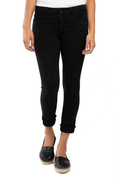 Shop Kut From The Kloth Amy Fray Hem Crop Skinny Jeans In Black
