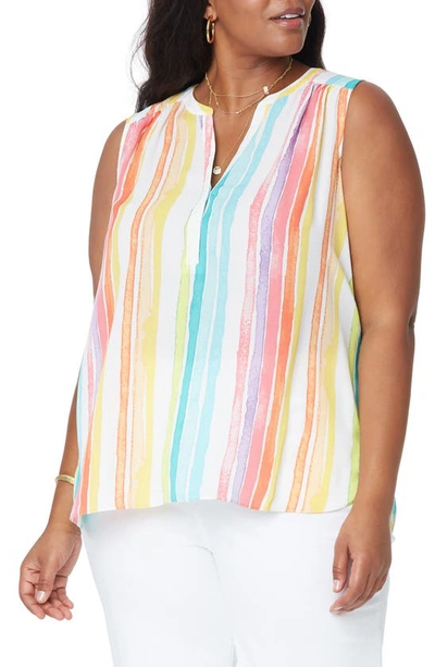 Shop Curves 360 By Nydj Perfect Sleeveless Blouse In Cabana Stripe