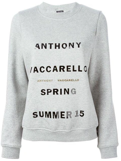 Shop Anthony Vaccarello Printed 'spring Summer 2015' Sweatshirt