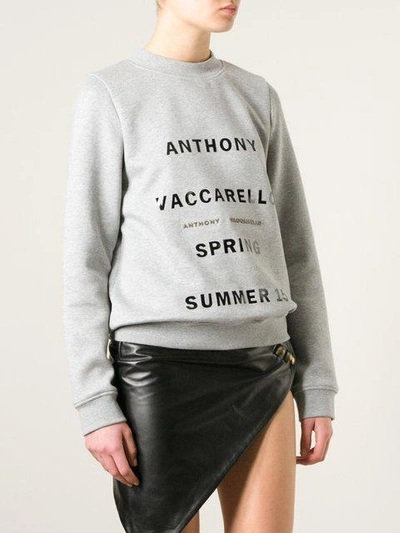 Shop Anthony Vaccarello Printed 'spring Summer 2015' Sweatshirt