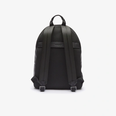 Shop Lacoste Unisex Soft Matte Full-grain Leather Flat Backpack - One Size In Black
