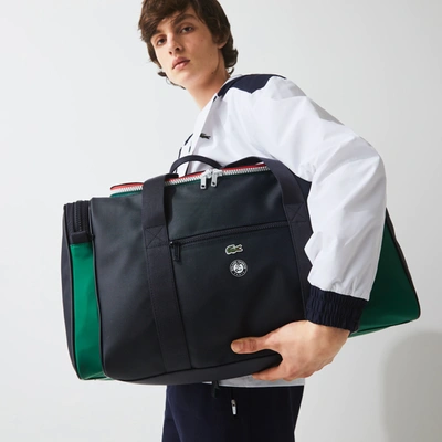 Shop Lacoste Men's Roland Garros Two-tone Nylon Zippered Sports Bag - One Size In Green