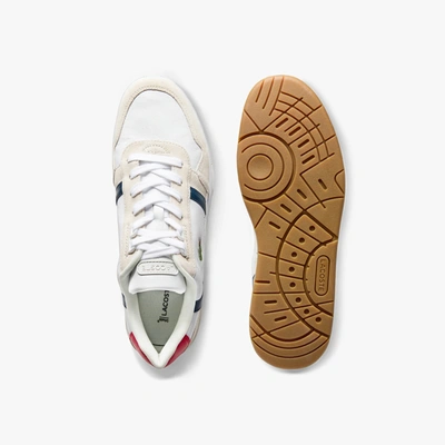 Shop Lacoste Men's T-clip Multicolor Leather & Suede Sneakers - 10.5 In White