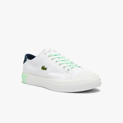 Shop Lacoste Men's Gripshot Canvas And Leather Sneakers - 11.5 In White