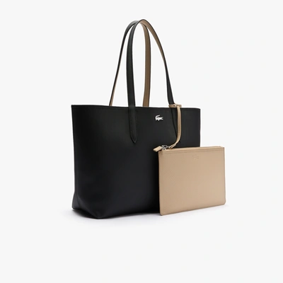 Shop Lacoste Women's Anna Reversible Two-tone Tote - One Size In Black