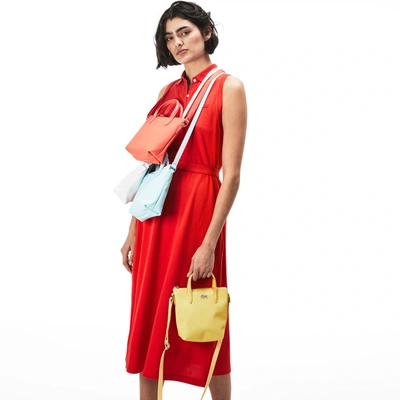 Lacoste Women's L.12.12 Concept Petit Piqué Coated Canvas Mini Zip Tote Bag - One Size In Blue