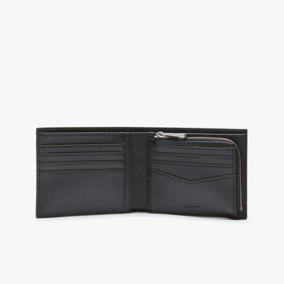 Lacoste Men's Chantaco Zipped Piqué Leather Billfold - One Size In Black