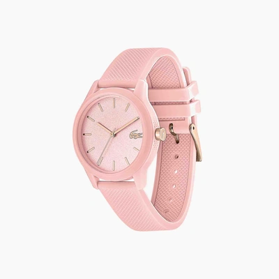 Shop Lacoste Women's L.12.12  Pink Silicone Petit Piqué Strap Watch - One Size