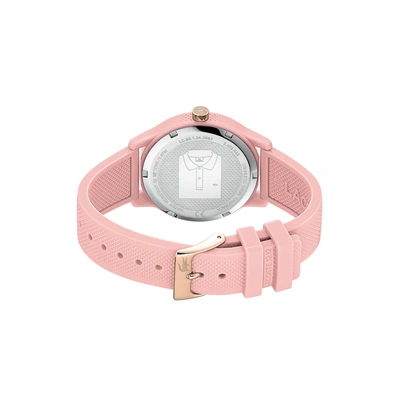 Shop Lacoste Women's L.12.12  Pink Silicone Petit Piqué Strap Watch - One Size