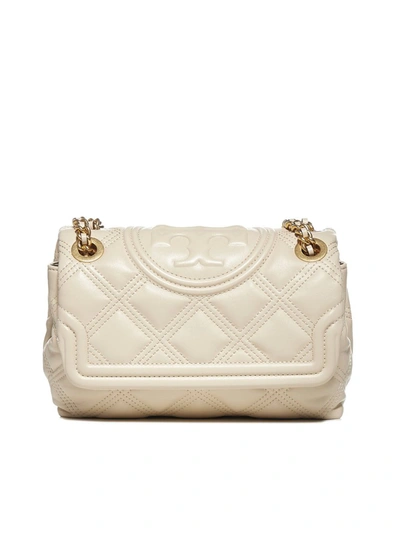 Shop Tory Burch Fleming Quilted Chain Shoulder Bag In White