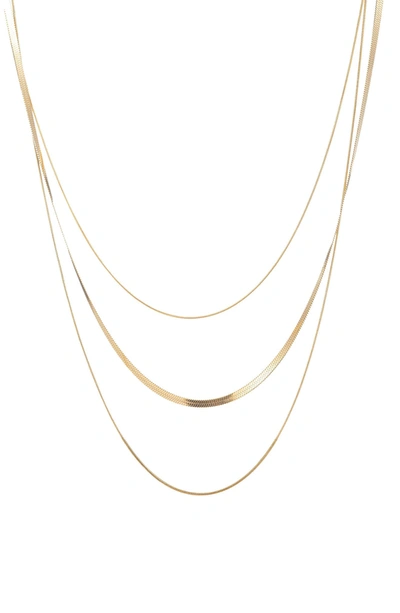 Eye Candy Los Angeles Amaya 3 Tier Necklace In Gold
