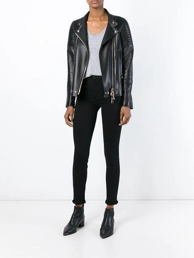 Shop J Brand 'maria' High-rise Skinny Jeans In Black