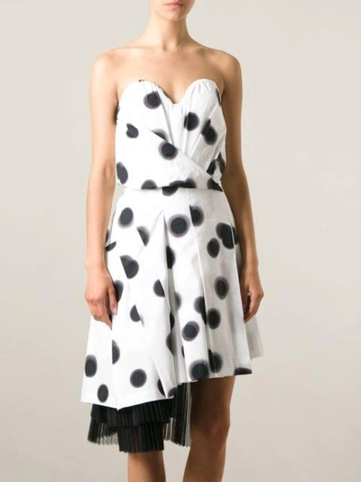 Shop Marc By Marc Jacobs Blurred Dot Strapless Dress - White