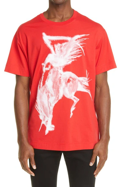 Shop Givenchy Gothic Logo Print Oversize Tee In Red