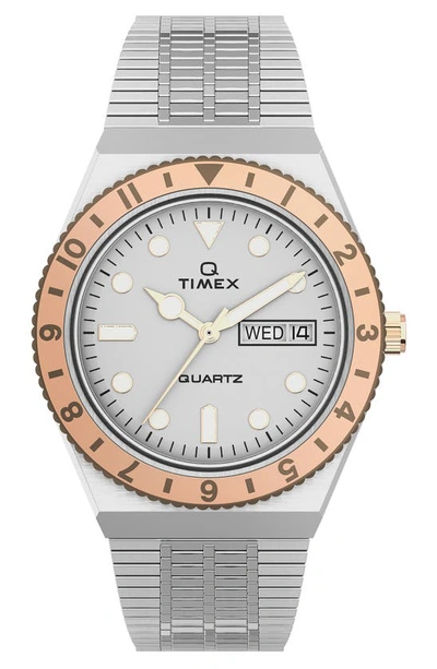 Shop Timexr Q Bracelet Watch, 36mm In Two Tone