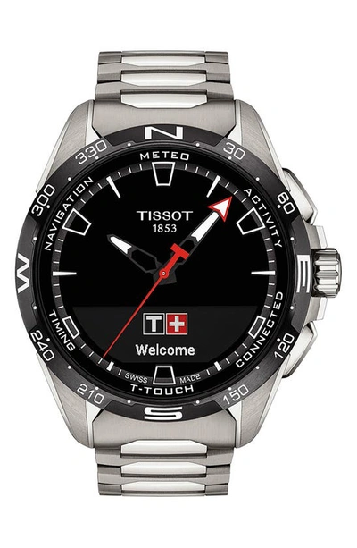 Shop Tissot T-touch Connect Solar Smart Bracelet Watch, 47.5mm In Silver