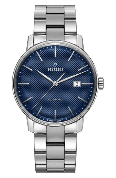 Shop Rado Coupole Classic Automatic Bracelet Watch, 41mm In Silver/ Blue/ Silver