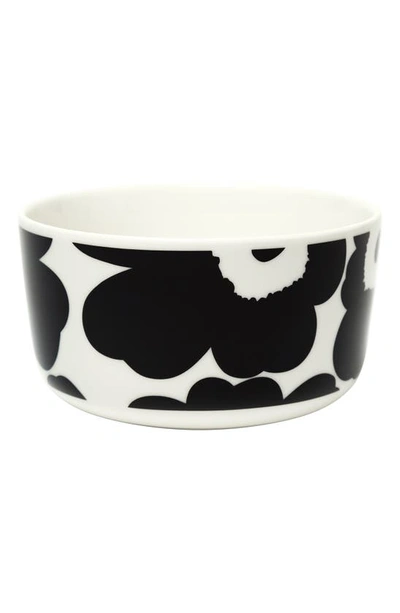 Shop Marimekko Unikko Bowl In White/ Black